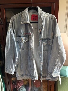 Wren & Glory Light Wash Denim Jean Jacket - Light Blue